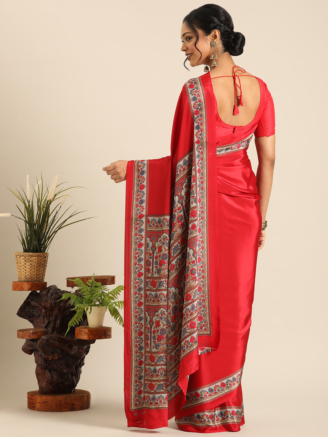 Chitrika–Red Printed Crepe Saree