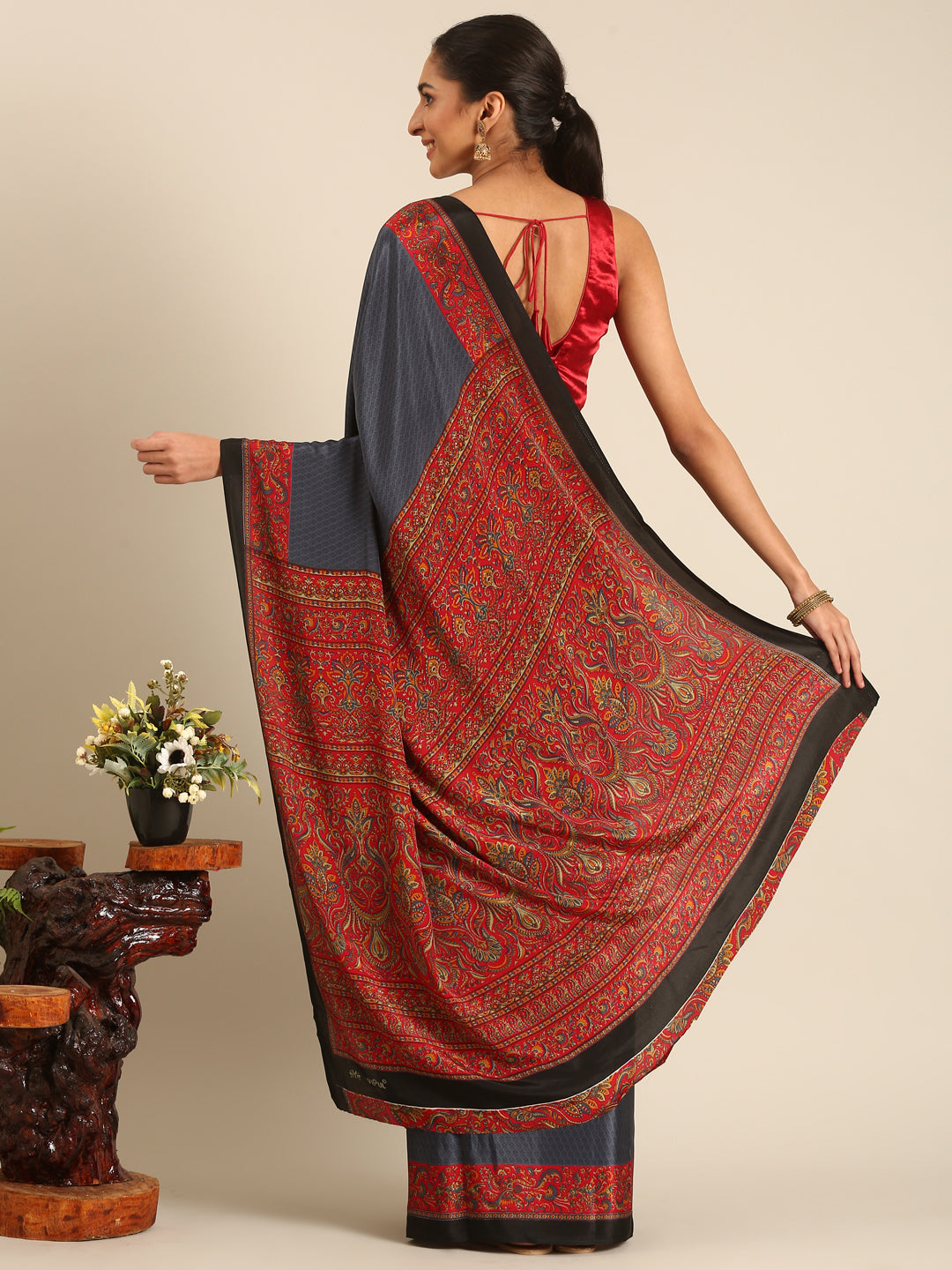 Chitrika - Blue Printed Crepe Silk Saree