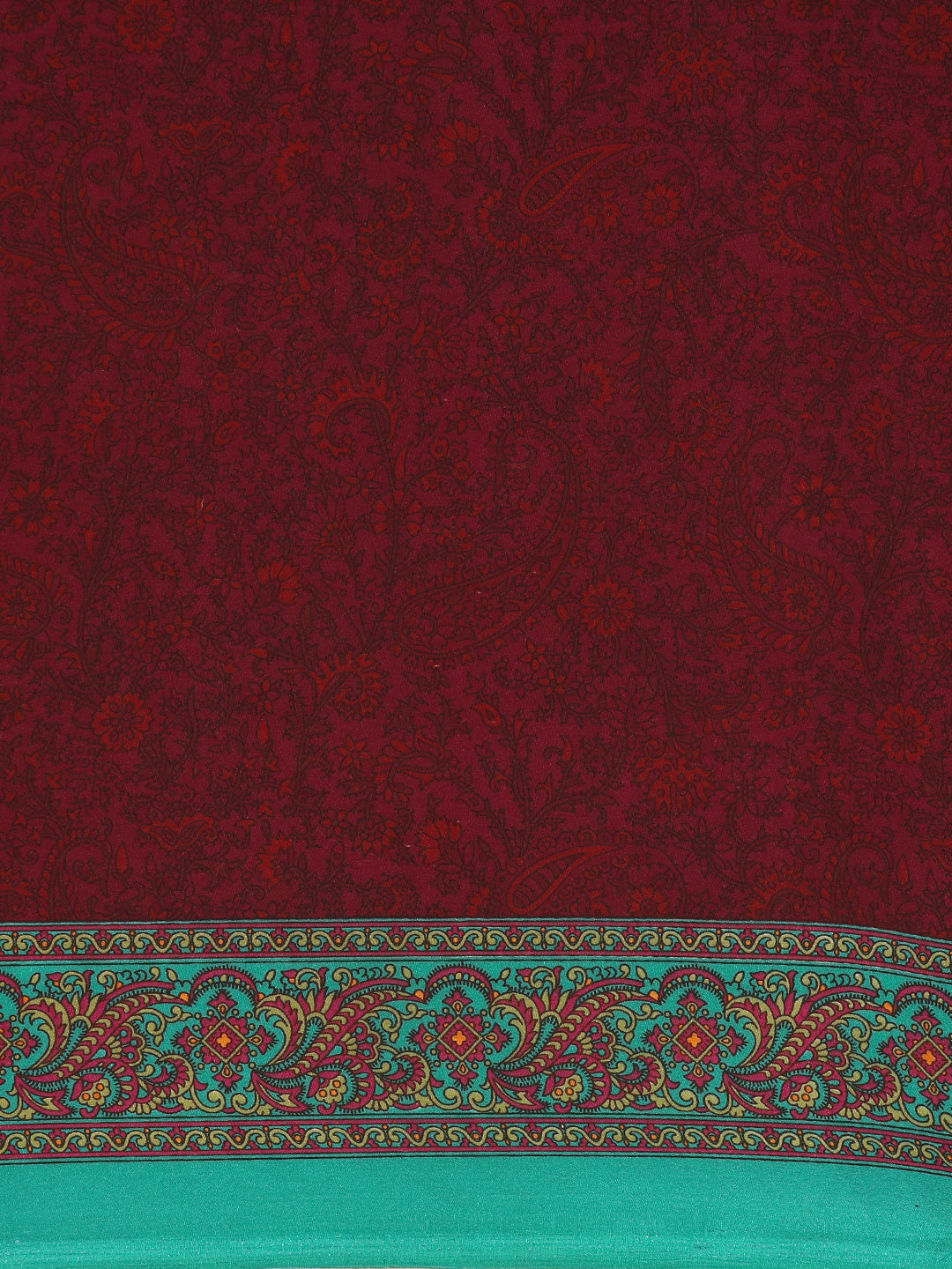 Chitrika–Burgundy Printed Crepe Saree