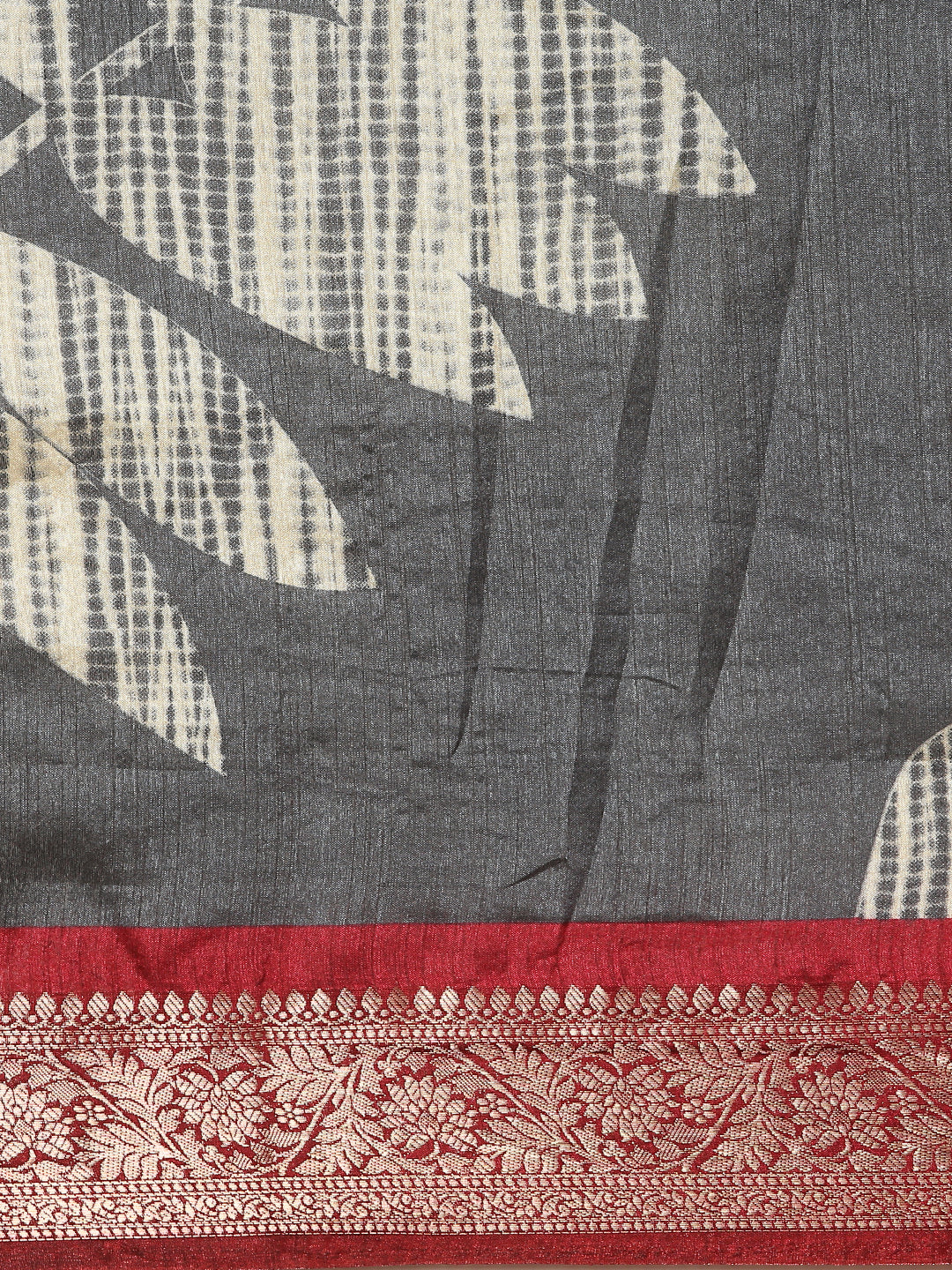 Saanvi - Grey Printed Art Silk Saree