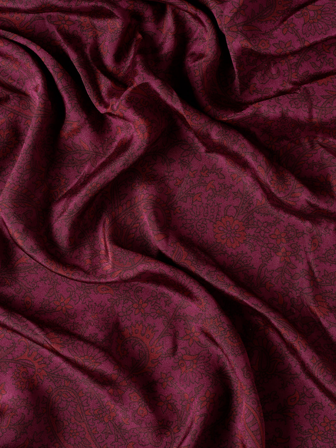 Chitrika–Burgundy Printed Crepe Saree