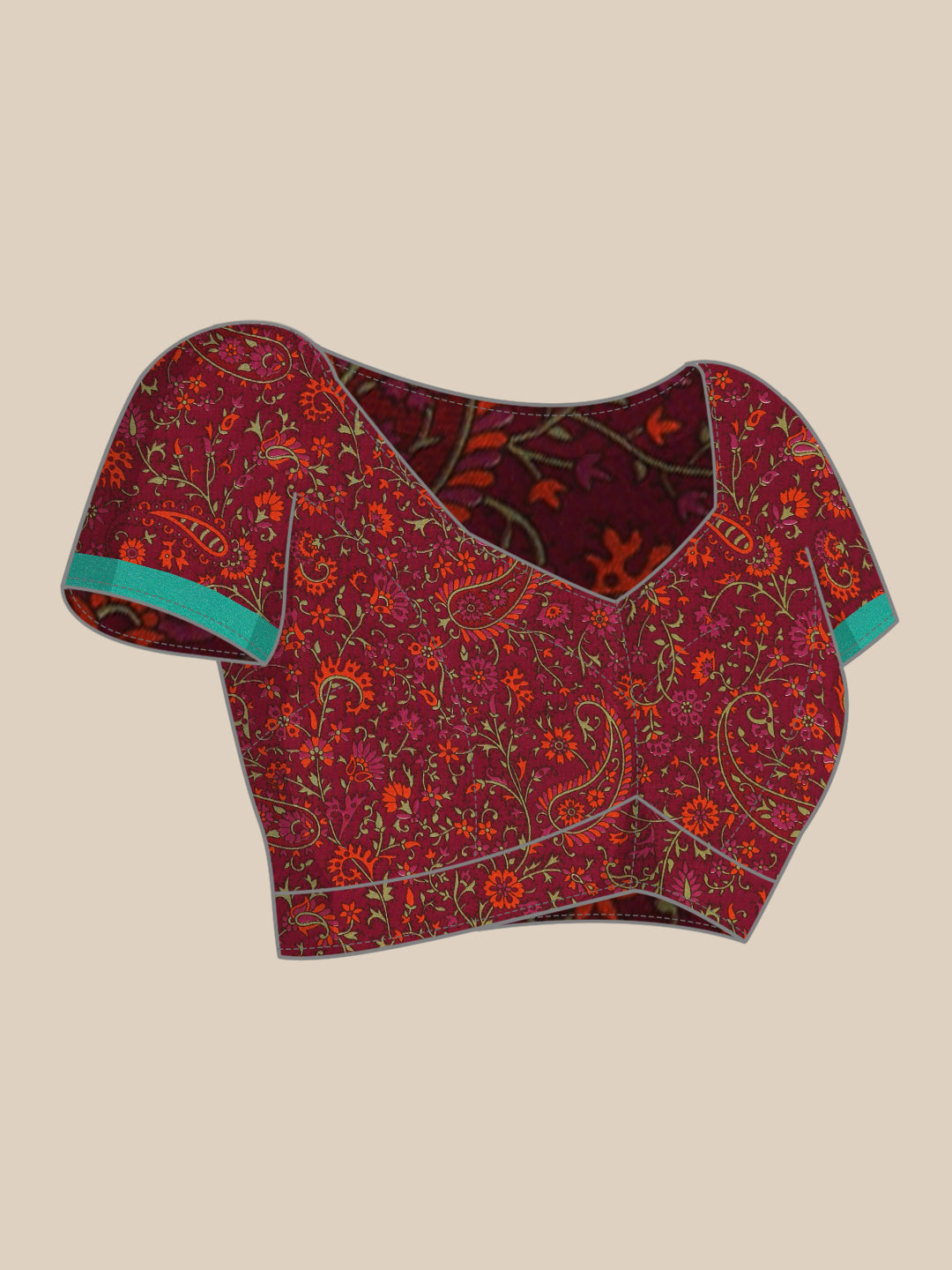 Chitrika–Burgundy Printed Crepe Saree