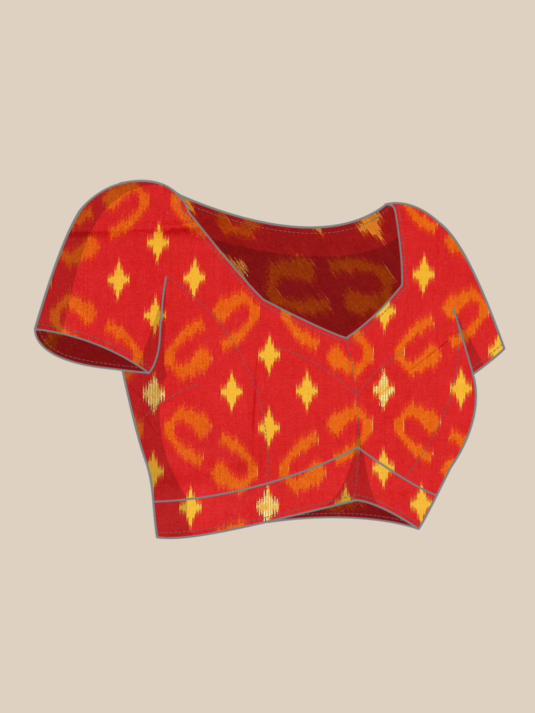 Tanta - Yellow & Red Printed Soft Silk Saree