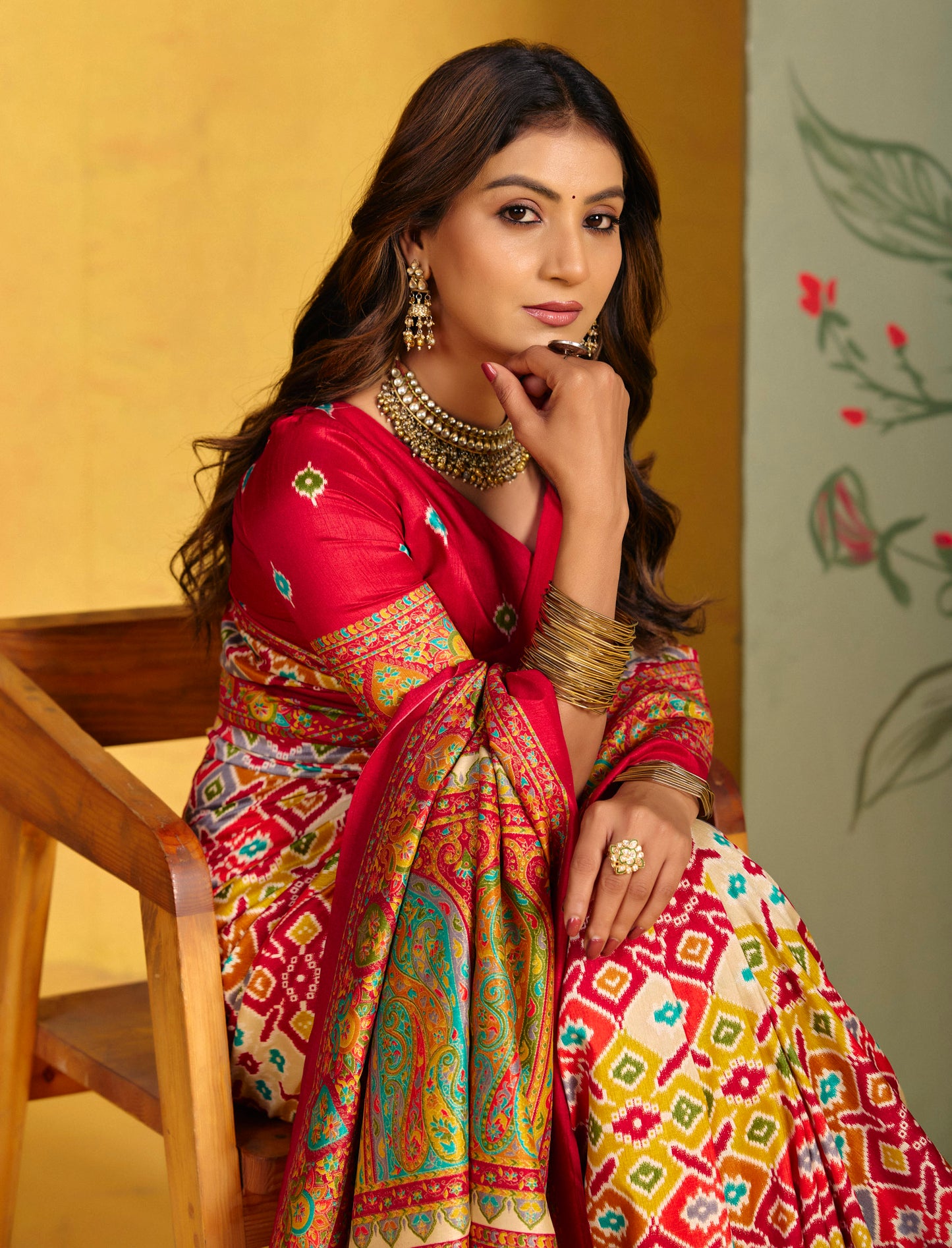 Kumuda - Pink Mysore Silk Jari Printed Saree with Tassels