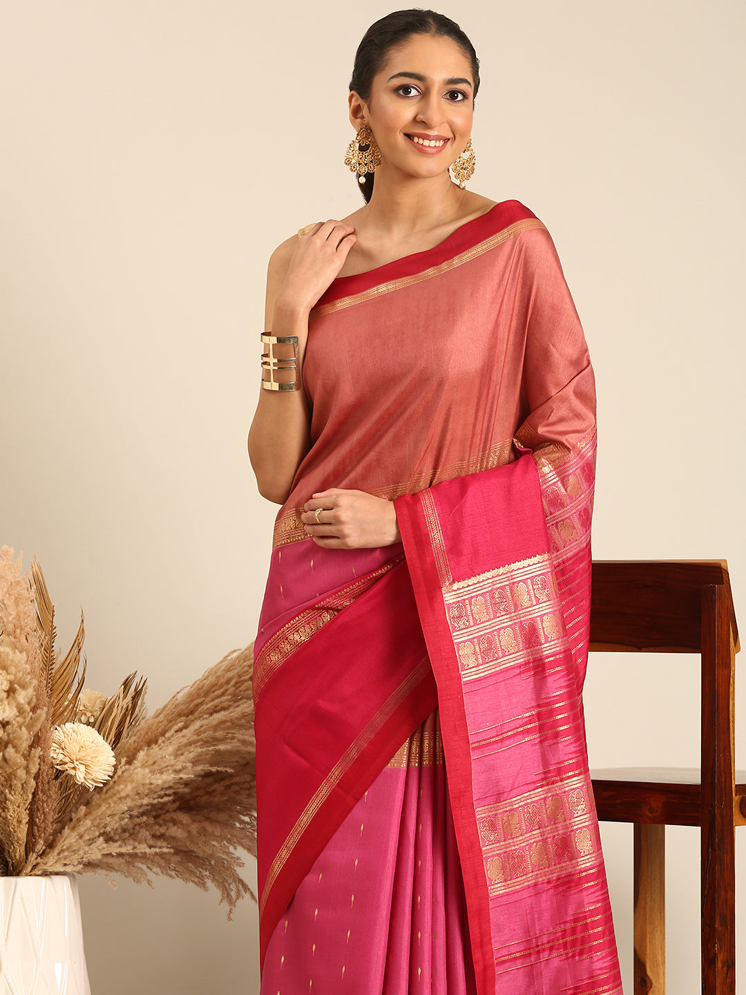 Tanta - Green Printed Soft Silk Saree