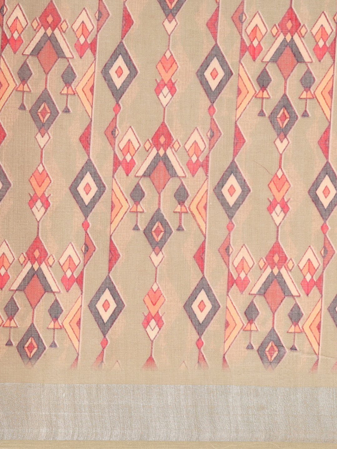 Mridula–Cream Printed Linen Saree