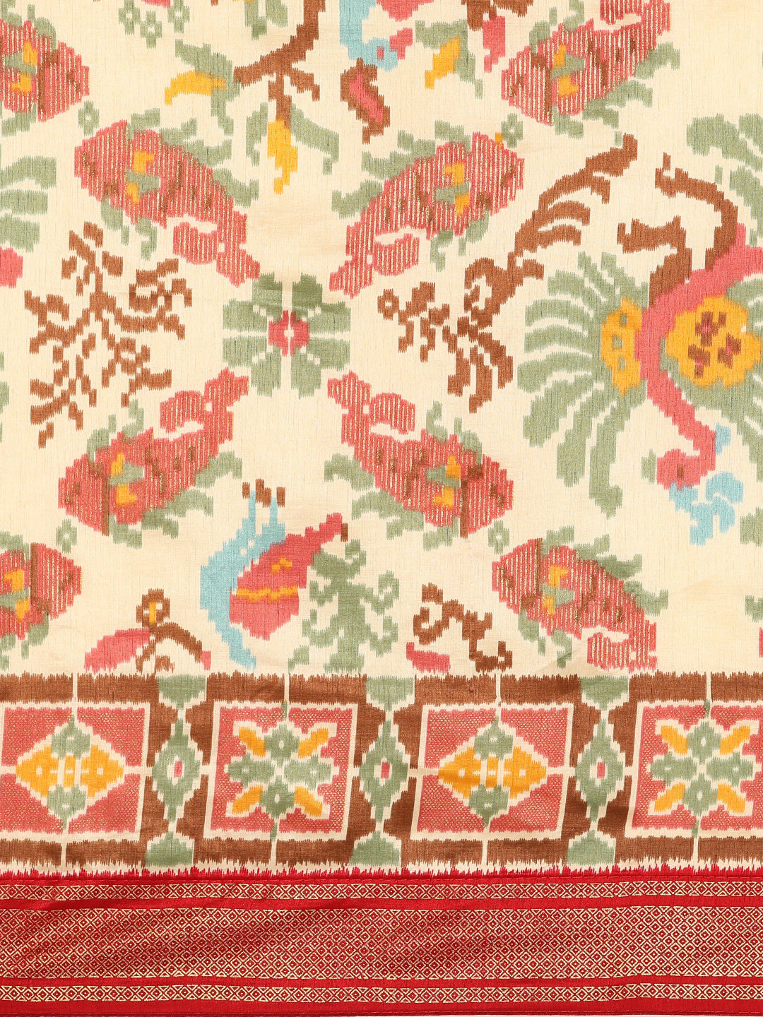 Rangrekha–Cream Printed Soft Silk Saree