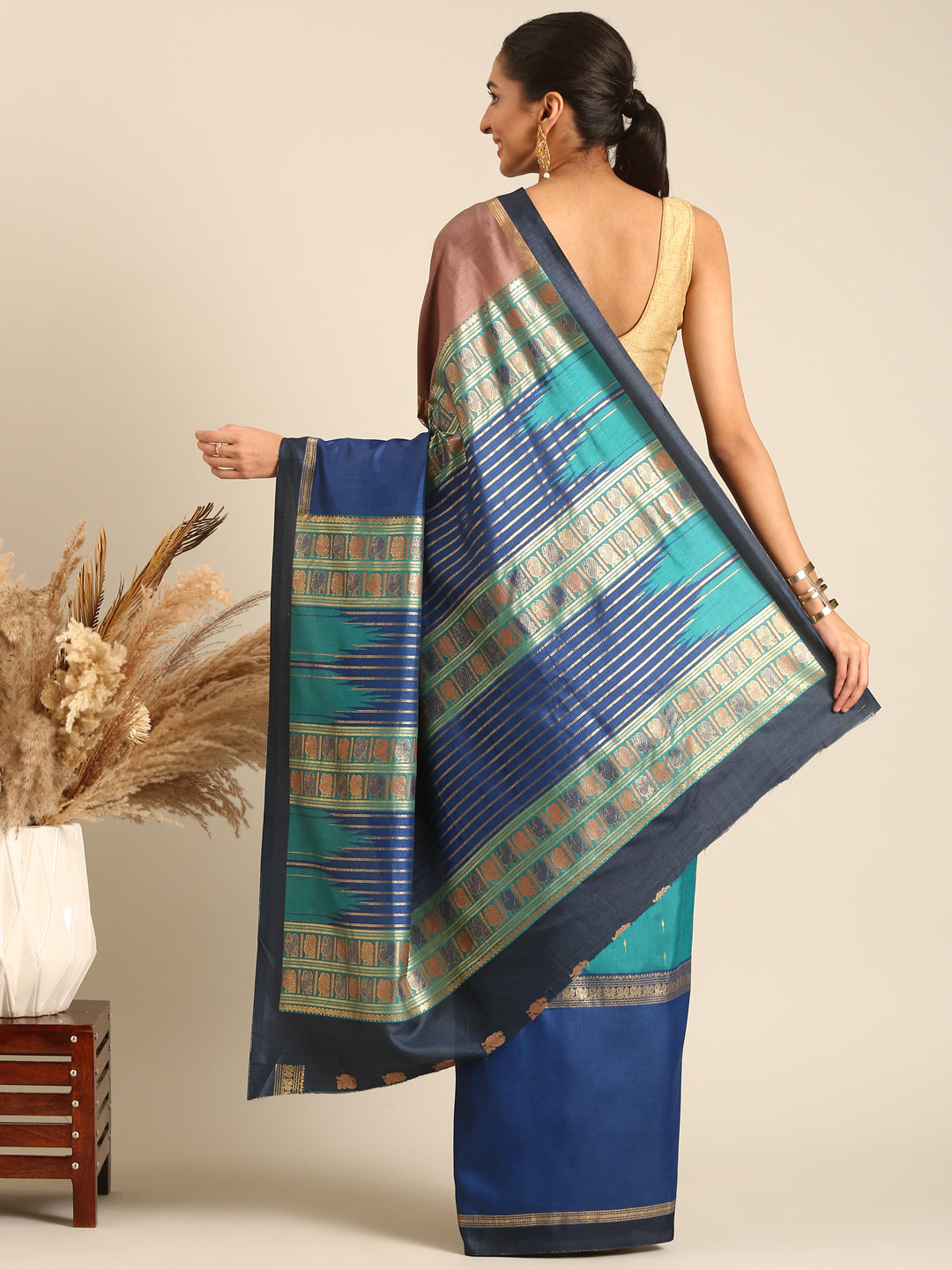 Tanta - Rama Green Printed Soft Silk Saree
