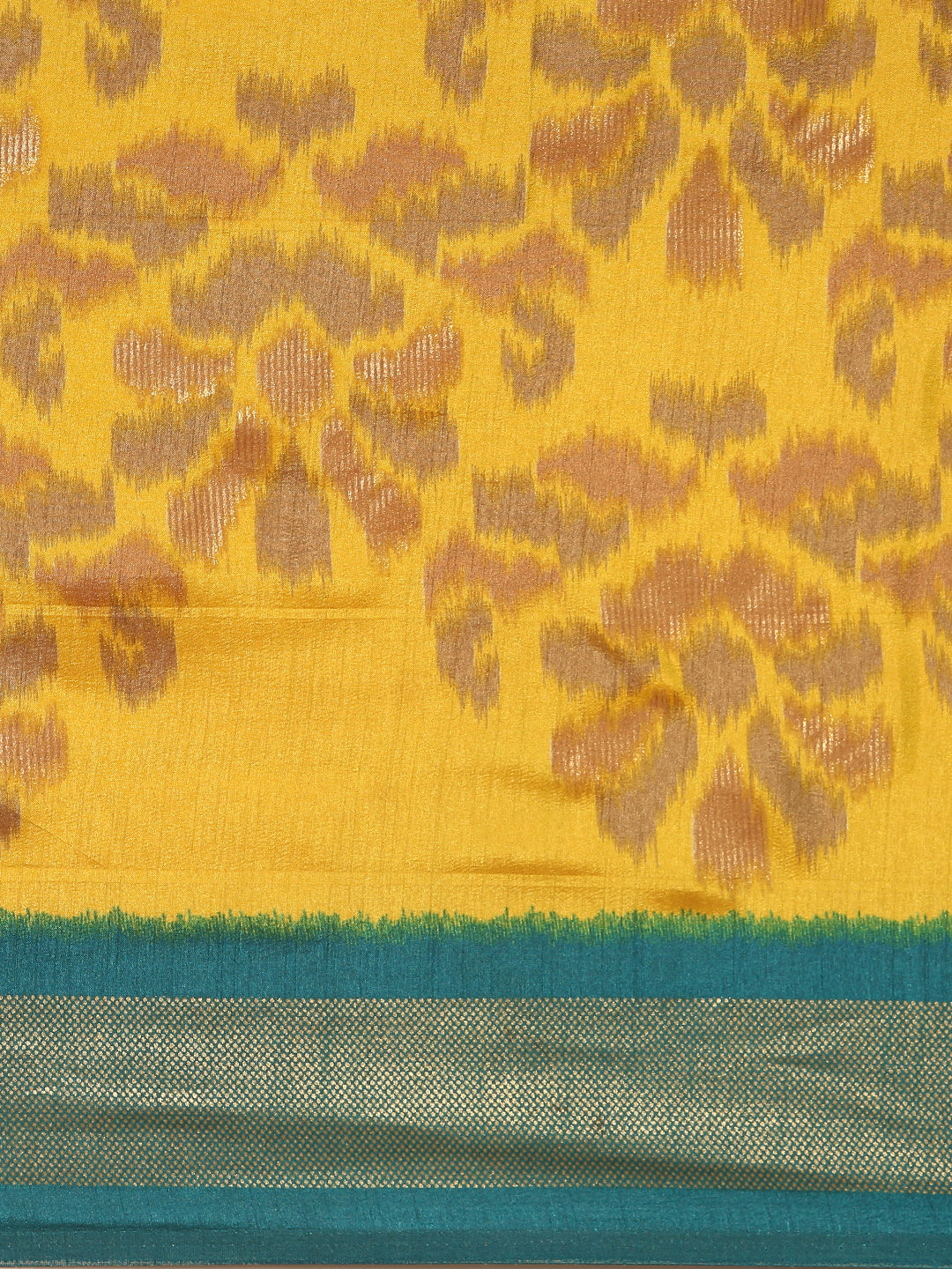 Tanta - yellow & Rama Green Printed Soft Silk Saree