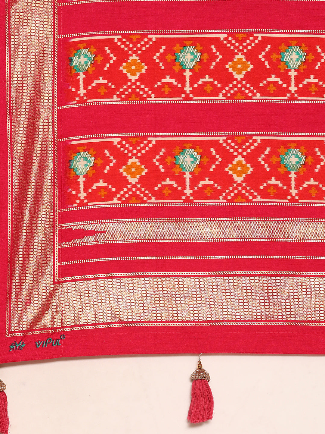 Rangrekha–Red Printed Soft Silk Saree