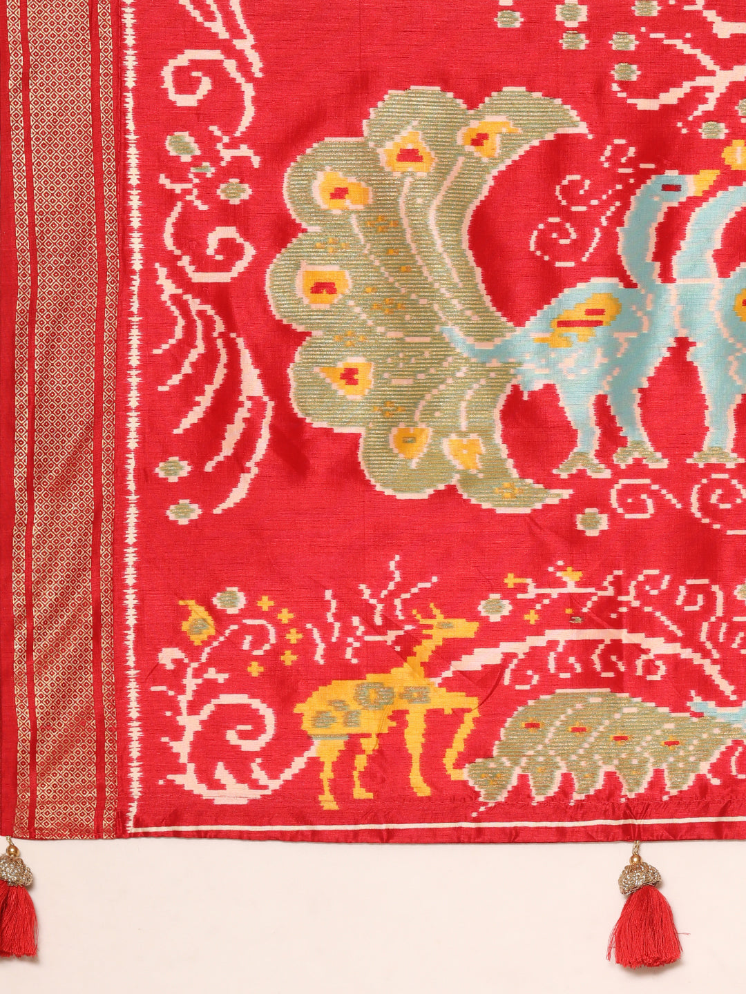 Rangrekha–Cream Printed Soft Silk Saree