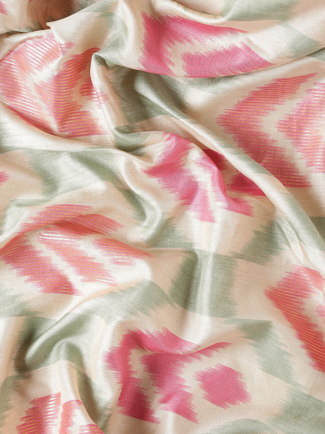 Tanta–Cream Printed Soft Silk Saree