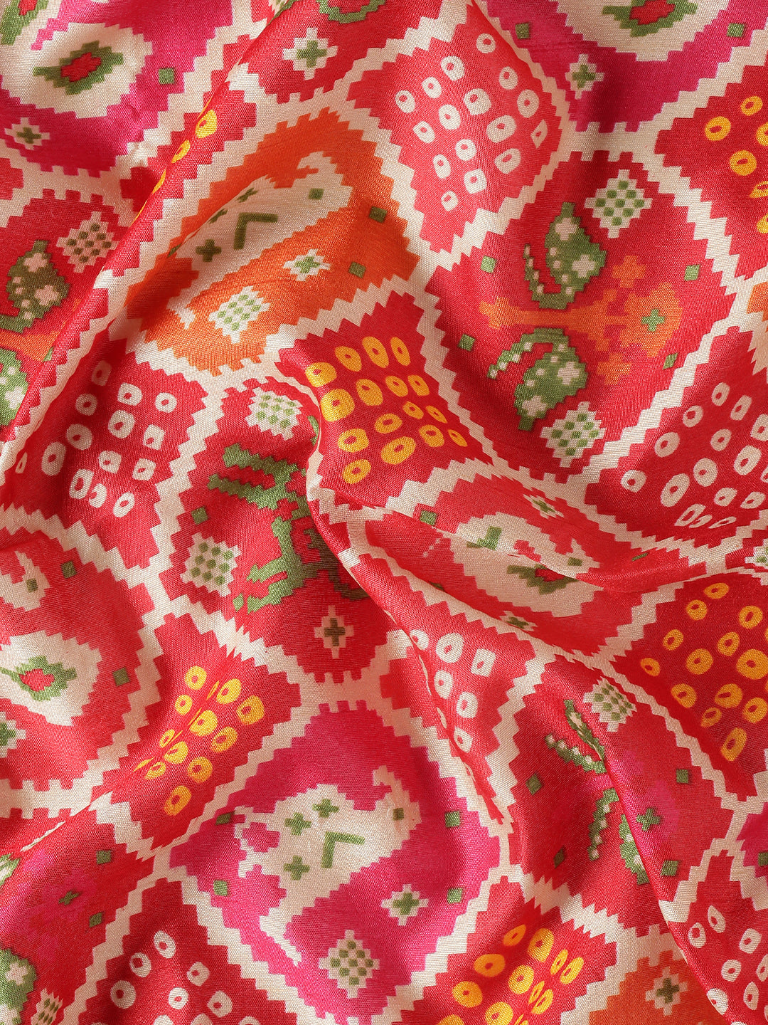 Vanya–Red Printed Weaving Silk Saree