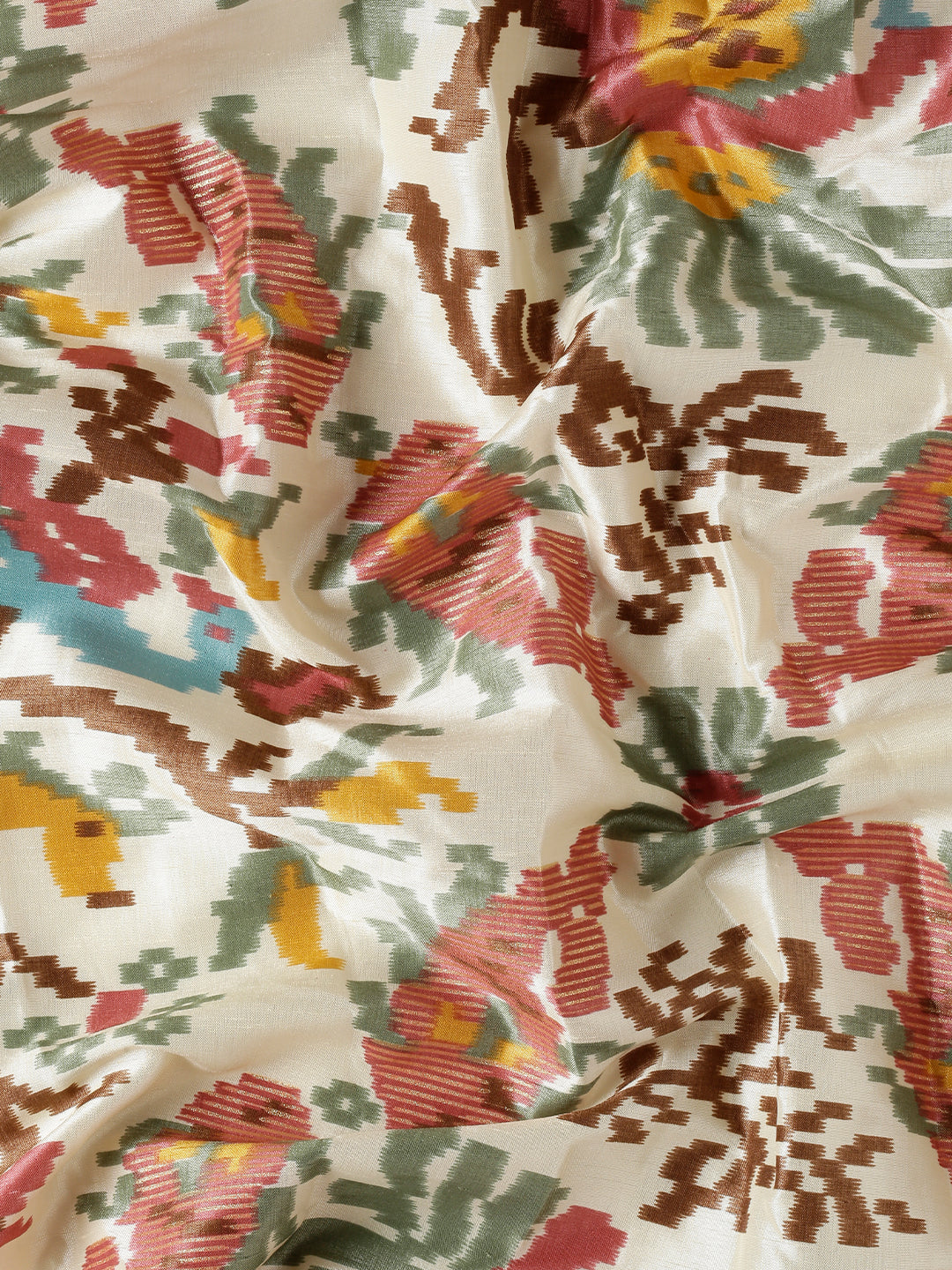 Rangrekha–Cream Printed Soft Silk Saree