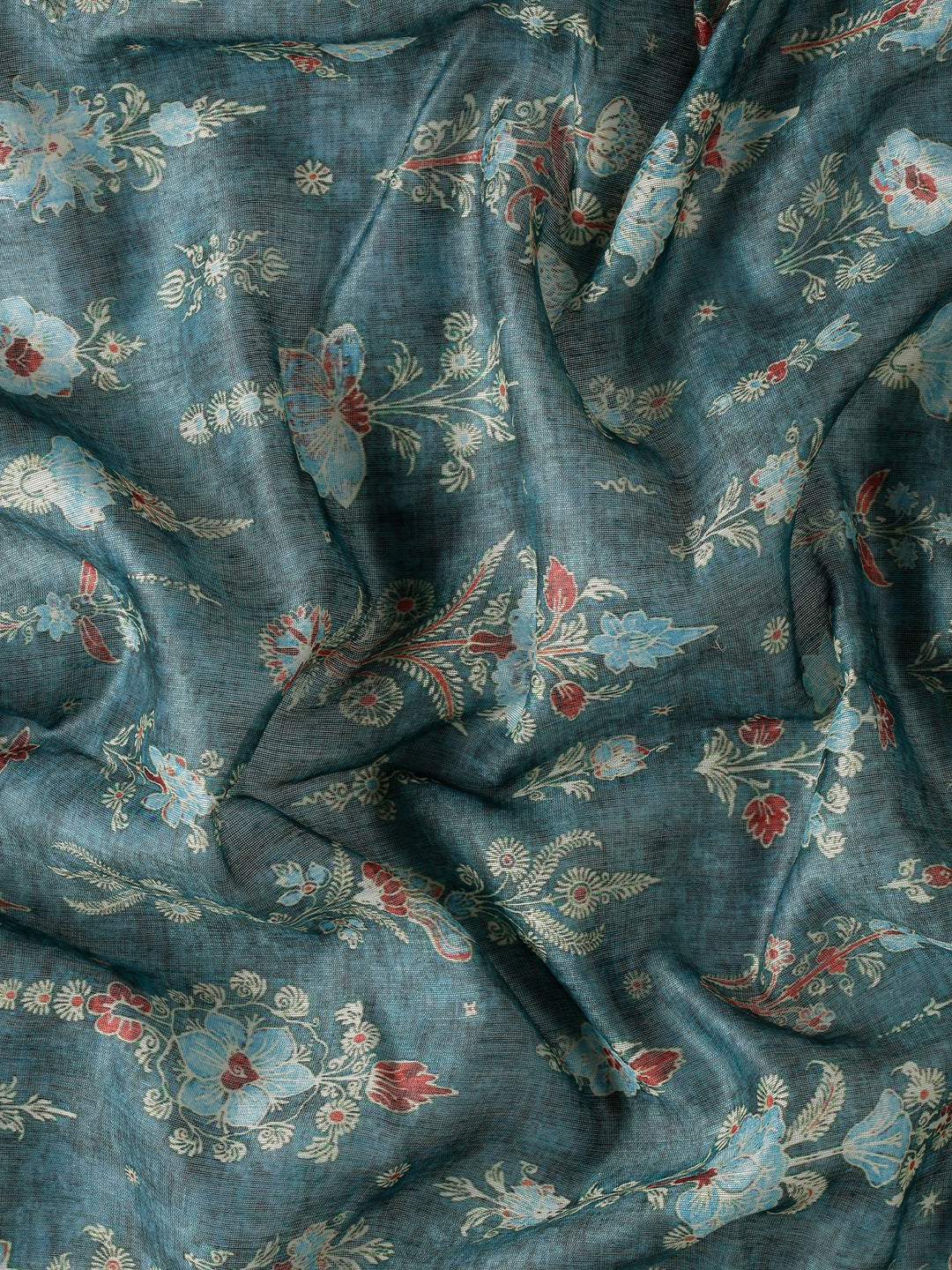 Taraang– Green Printed Cotton Chanderi Saree