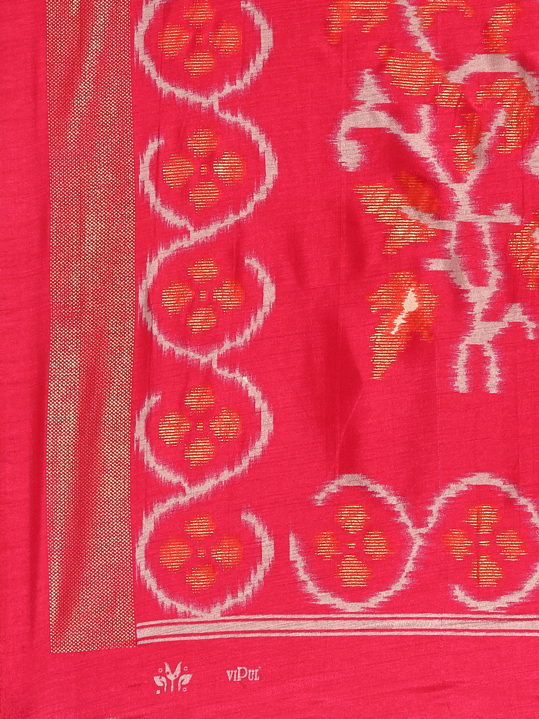 Tanta - Rani Pink Printed Soft Silk Saree