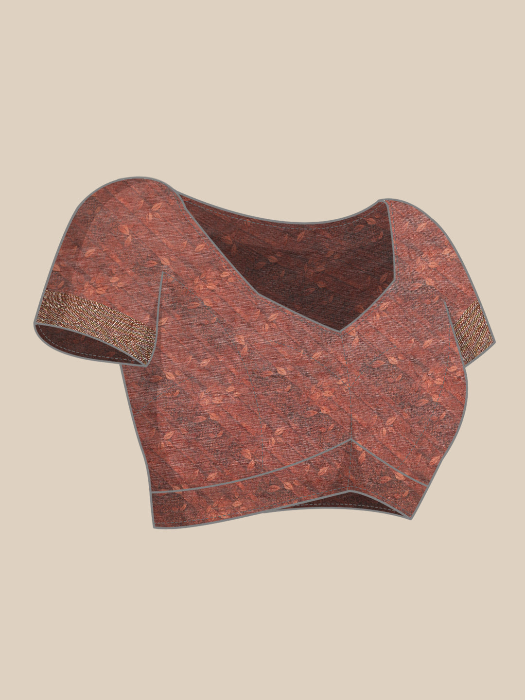 Taraang–Brown Printed Cotton Chanderi Saree