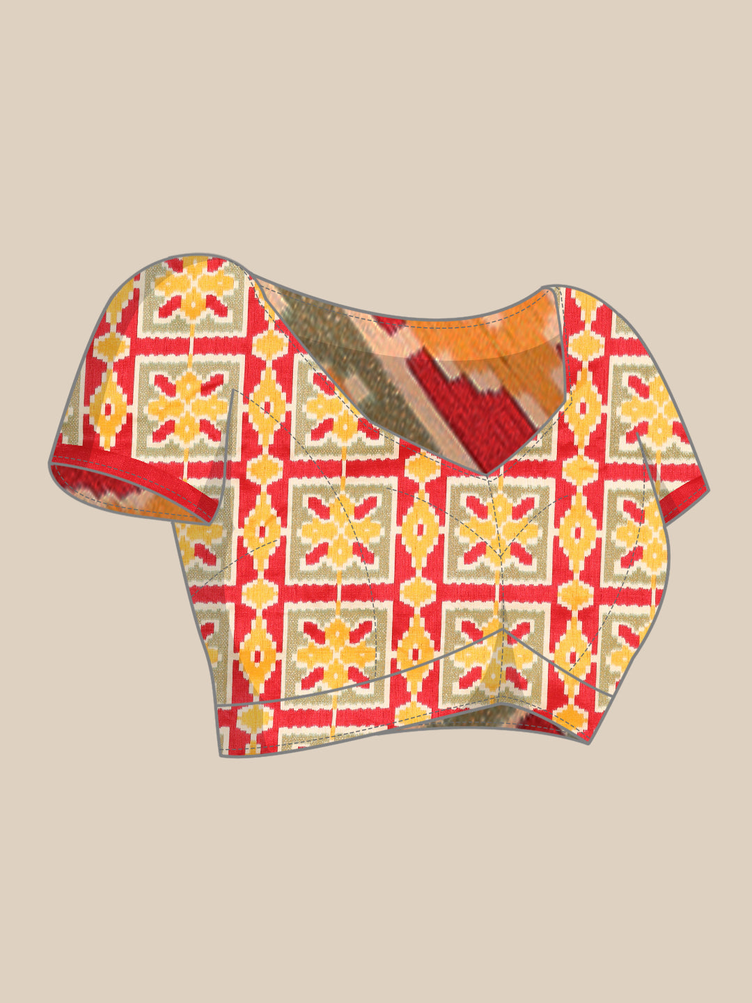 Rangrekha–Cream Printed Soft Silk Saree