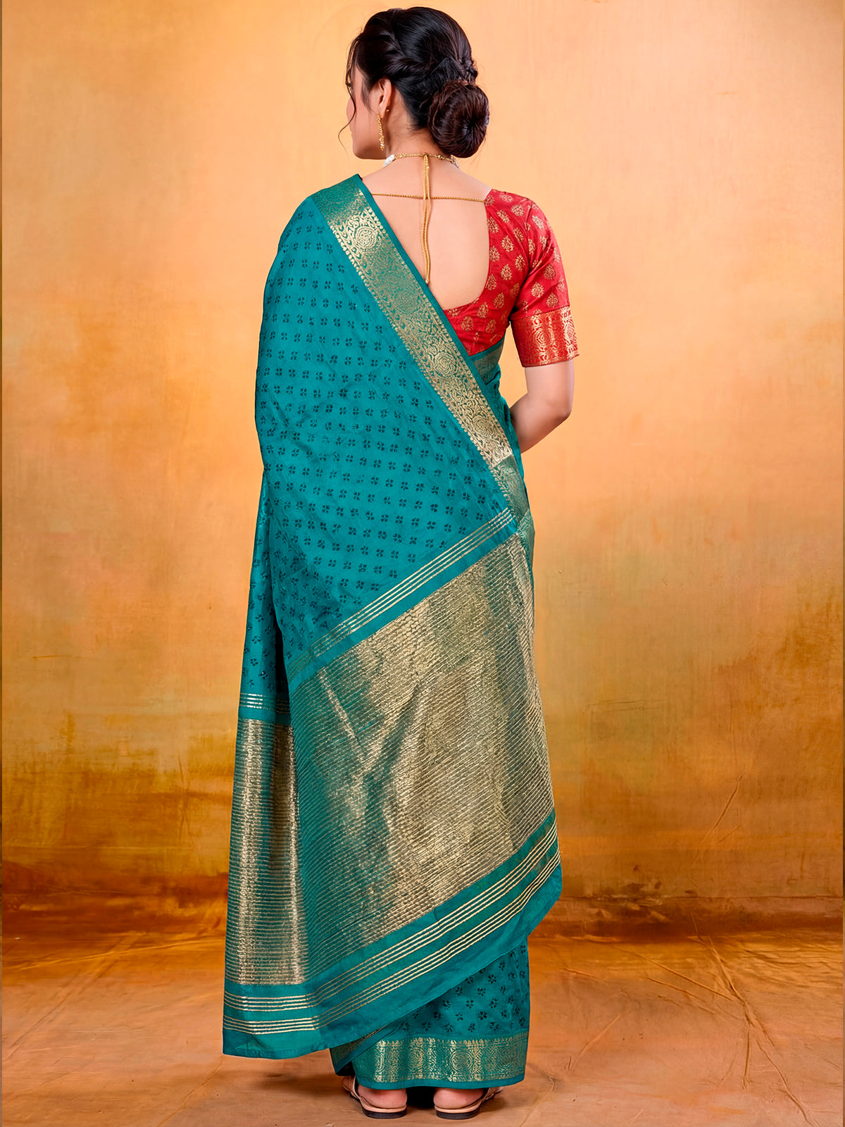Kashmir Beauty - Blue Printed Soft Silk Saree with Tassels