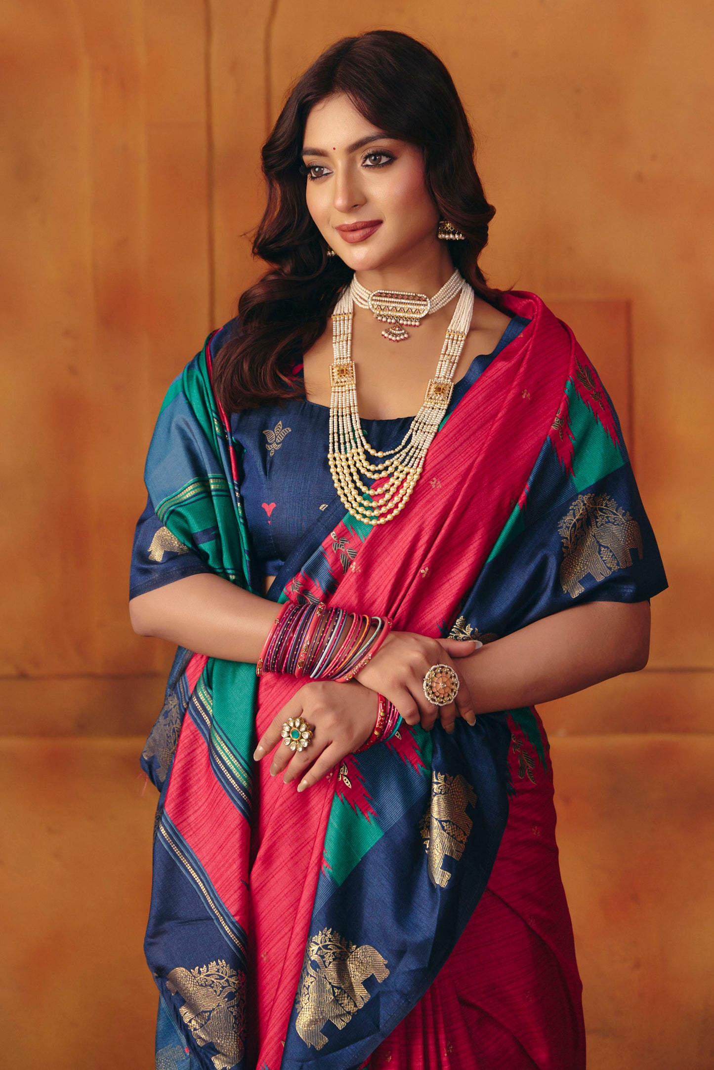 Rajkumari - Red Printed Soft Silk Saree