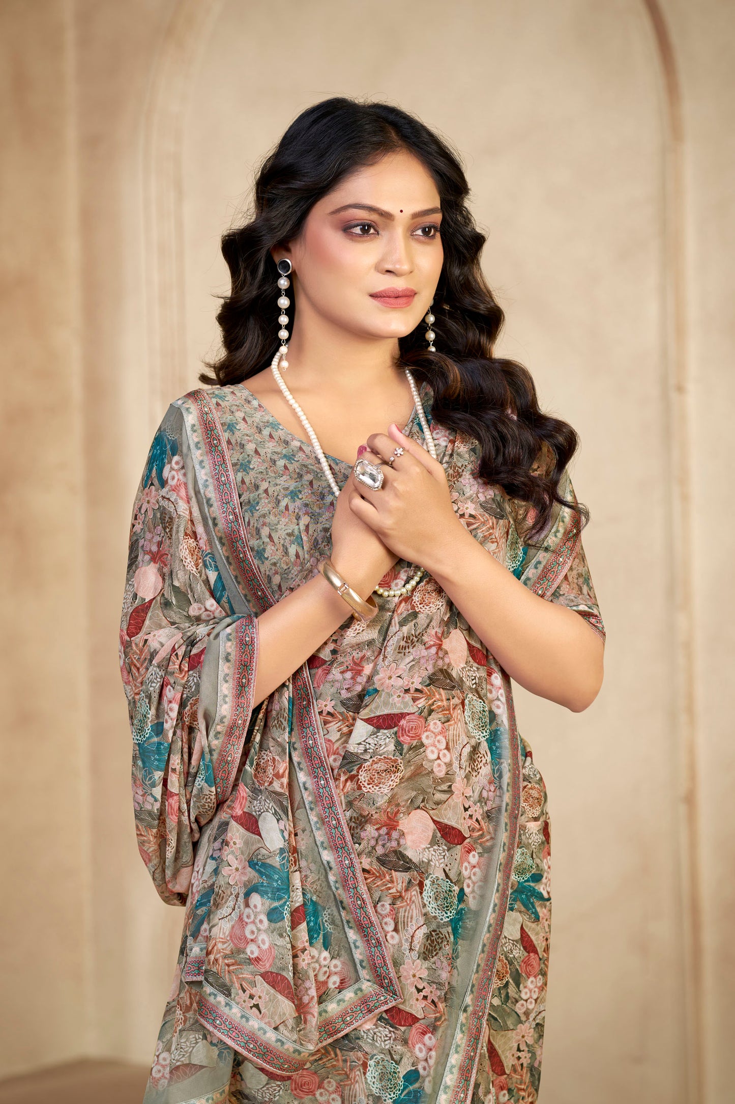 Sumedha- Multicolor Printed Georgette Saree