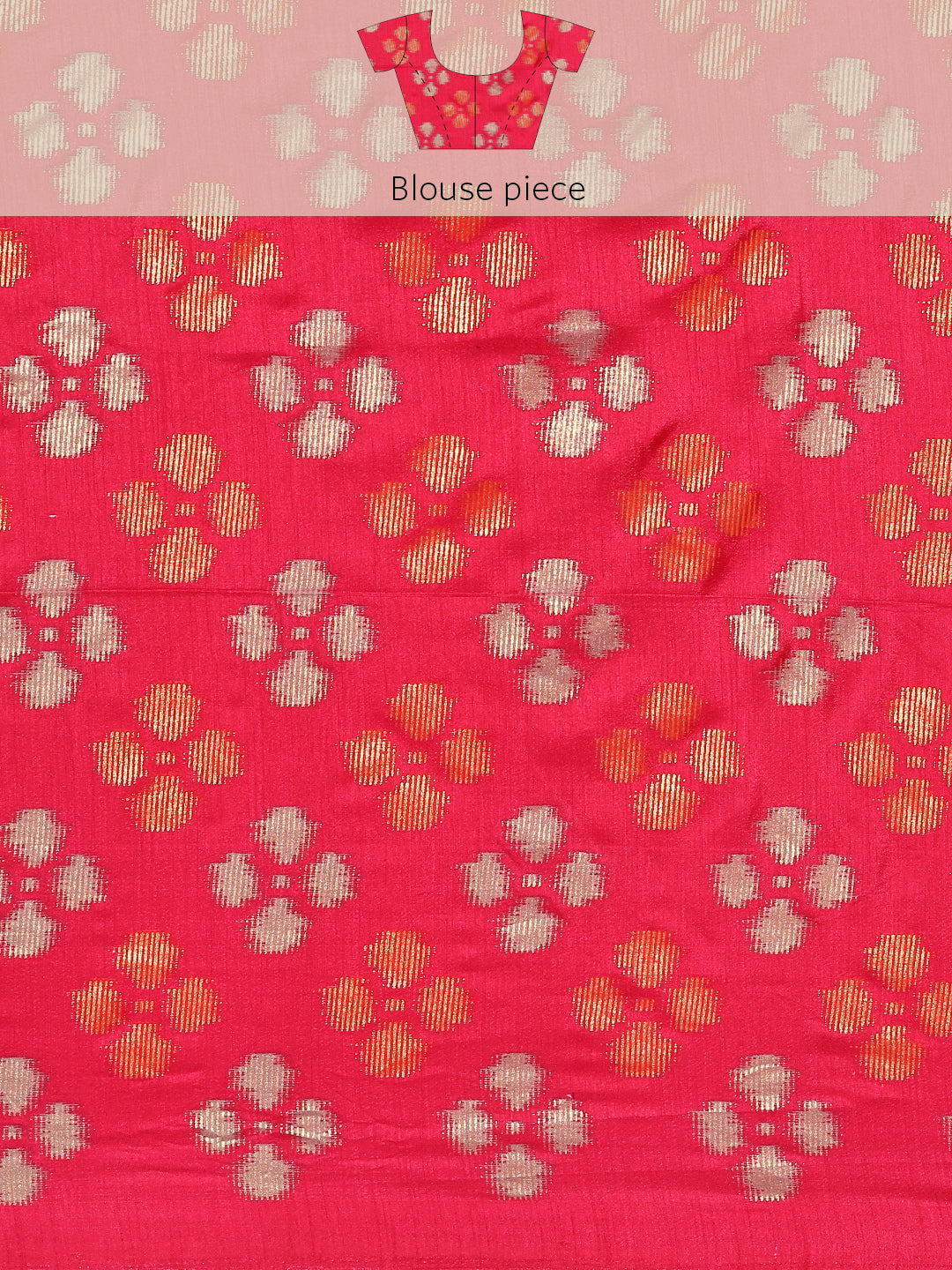 Tanta - Rani Pink Printed Soft Silk Saree