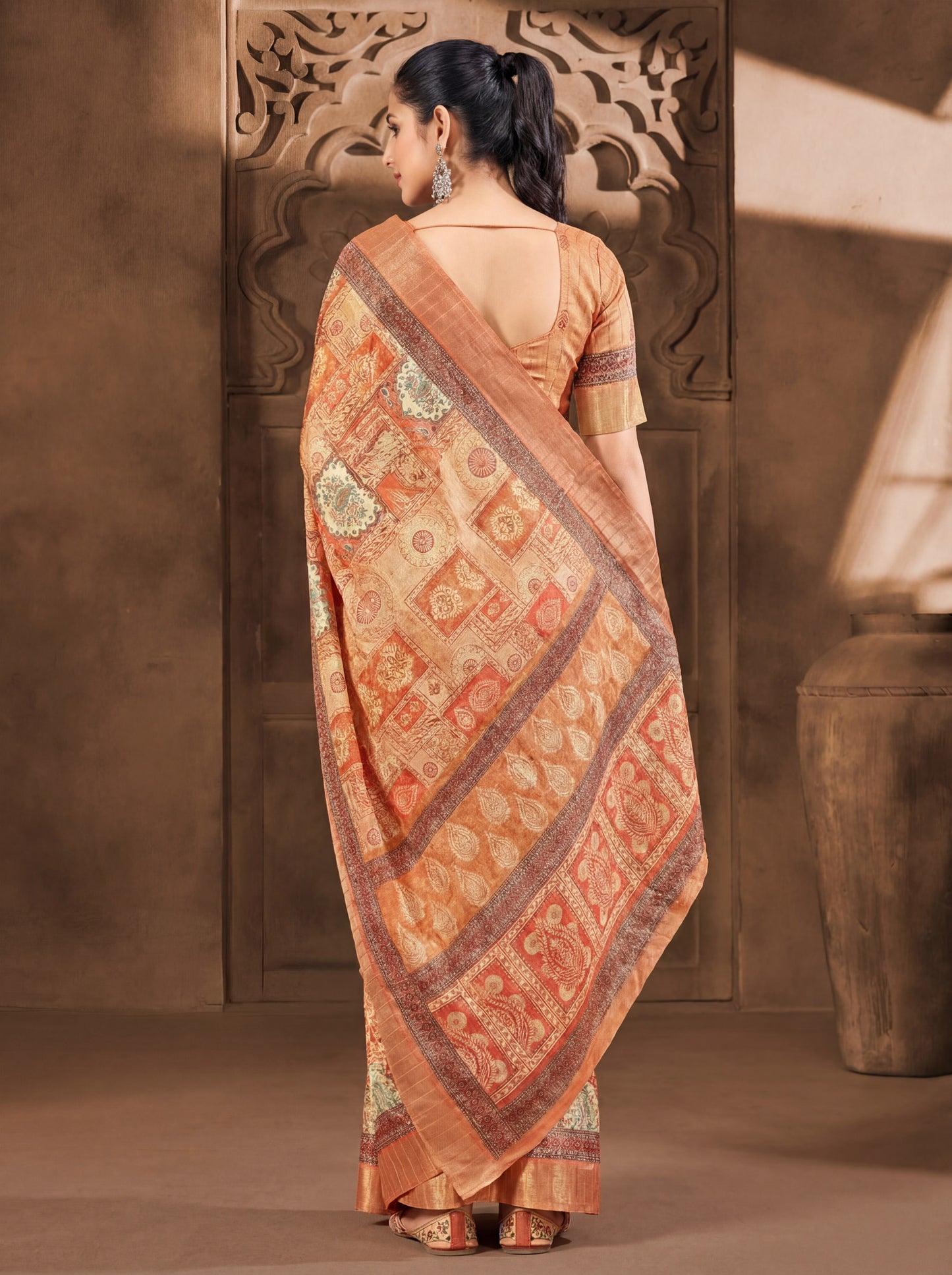 Devsena – Grey Silk Digital Print Saree