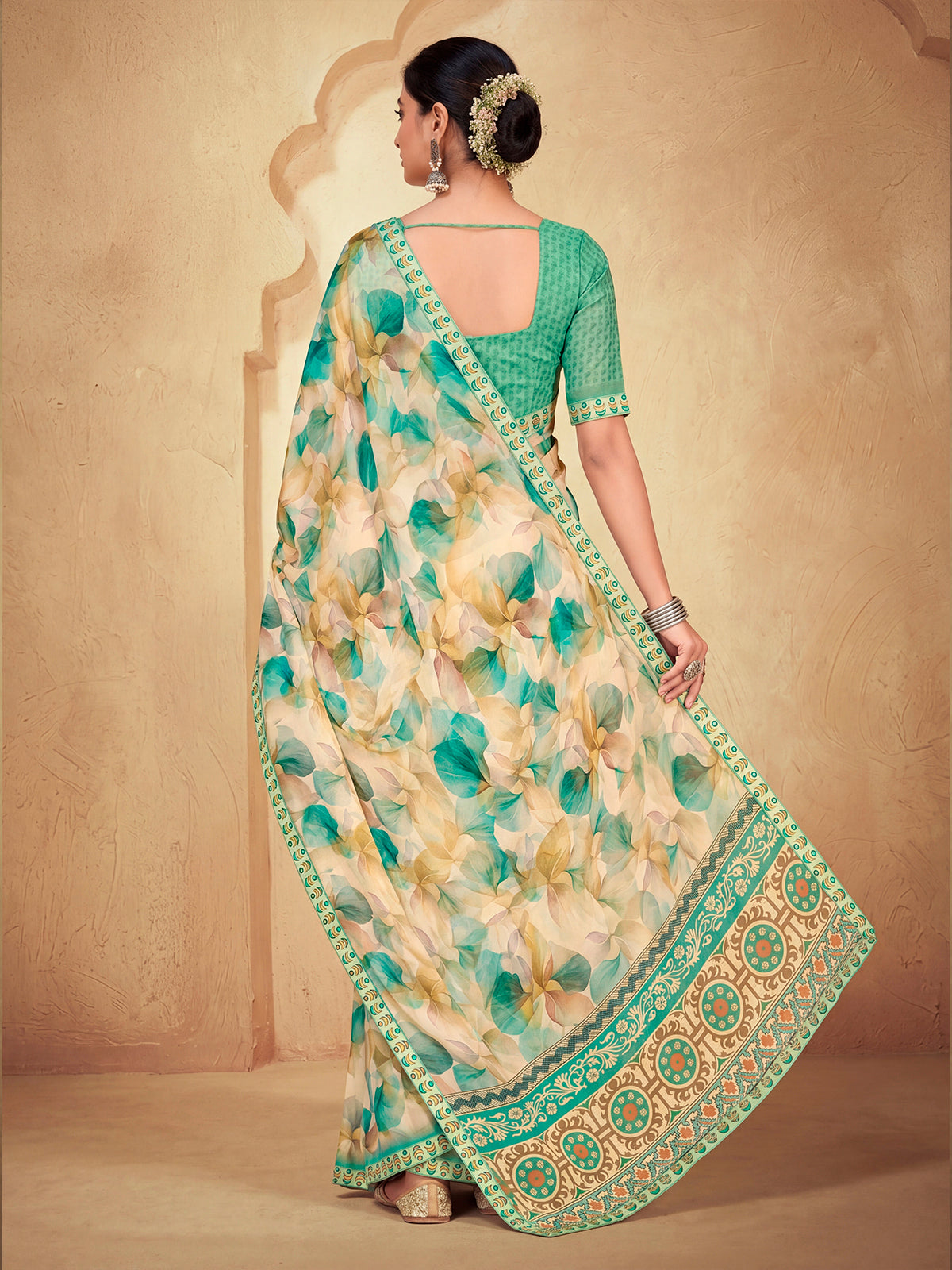 Sumedha - Multicolor Digital Printed Georgette Saree