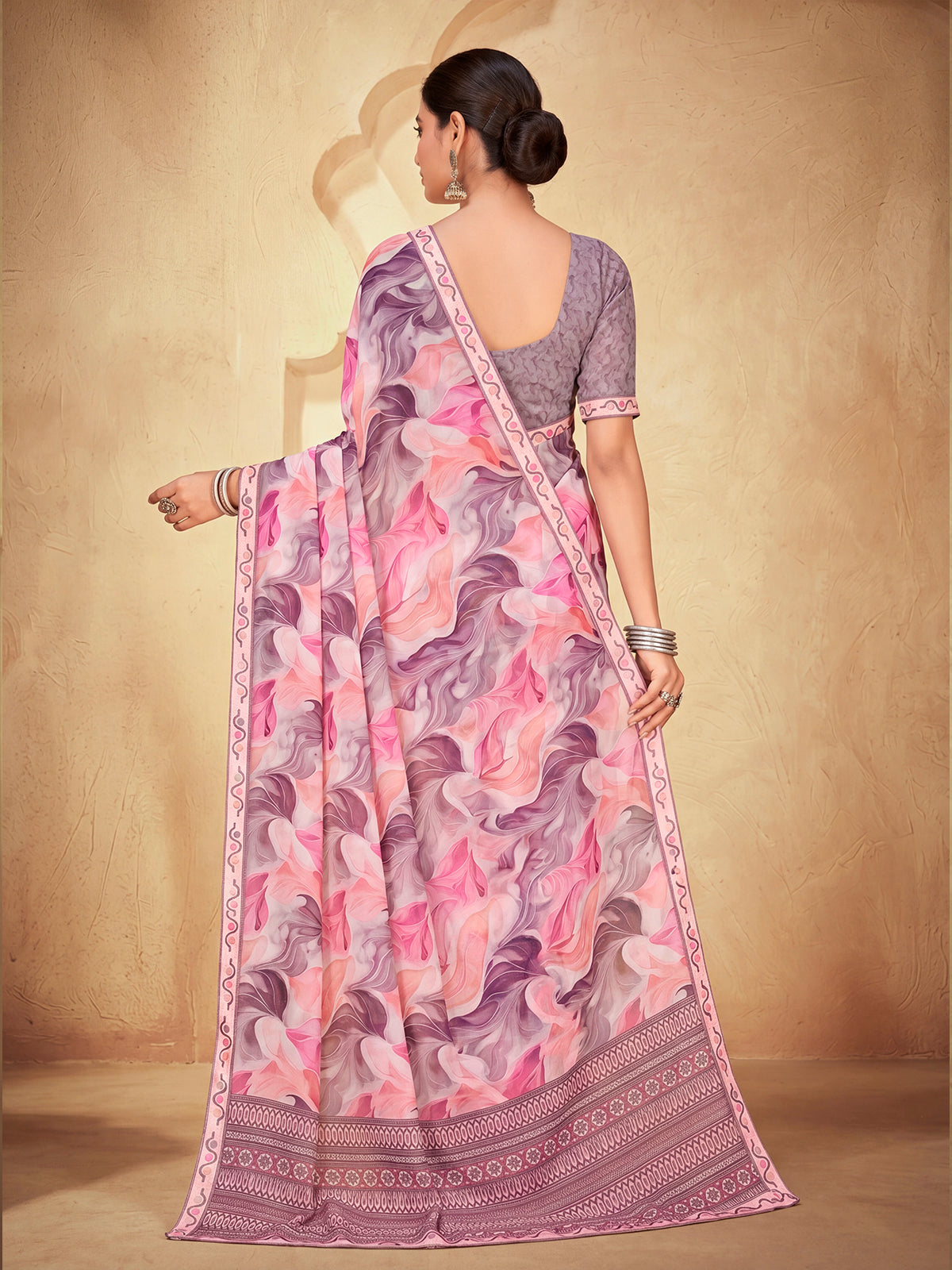 Sumedha - Multicolor Digital Printed Georgette Saree