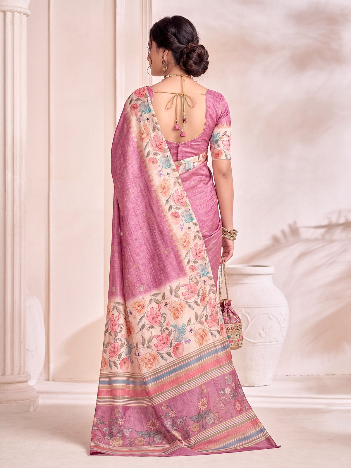 Rutvaa - Purple Digital Printed Silk Saree