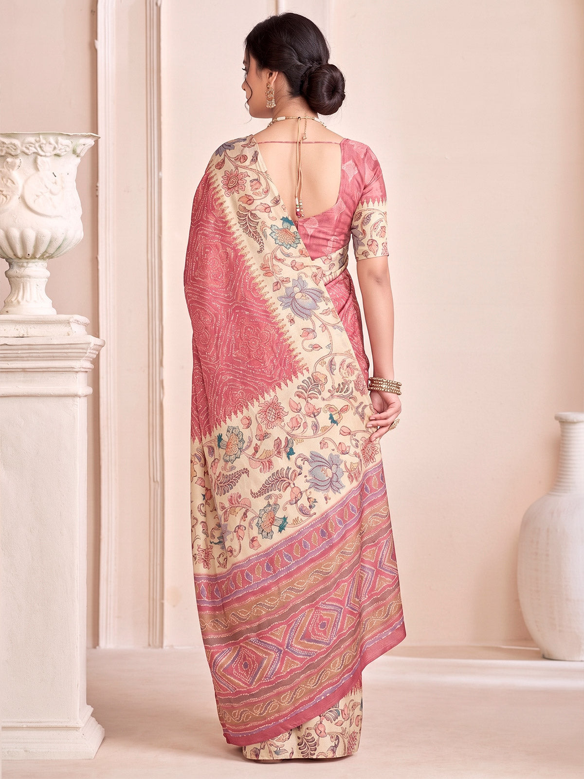 Rutvaa - Coral Digital Printed Silk Saree