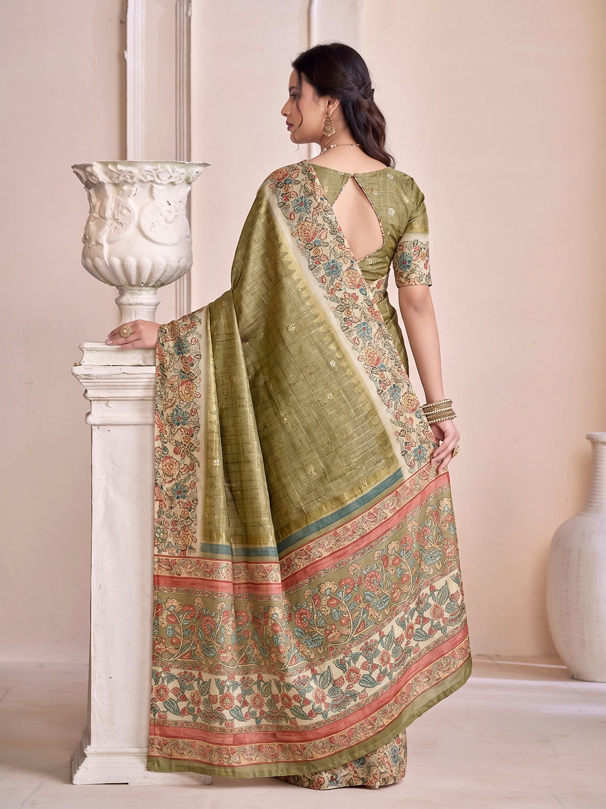 Rutvaa - Green Digital Printed Silk Saree