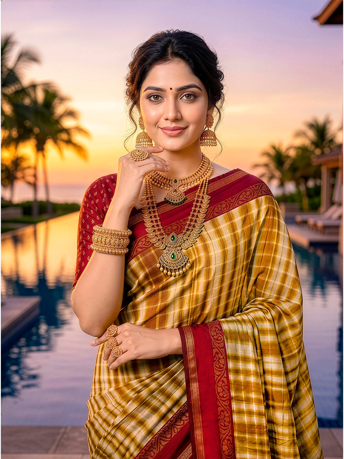 Monalisa - Yellow Printed Liva Cotton Silk Saree