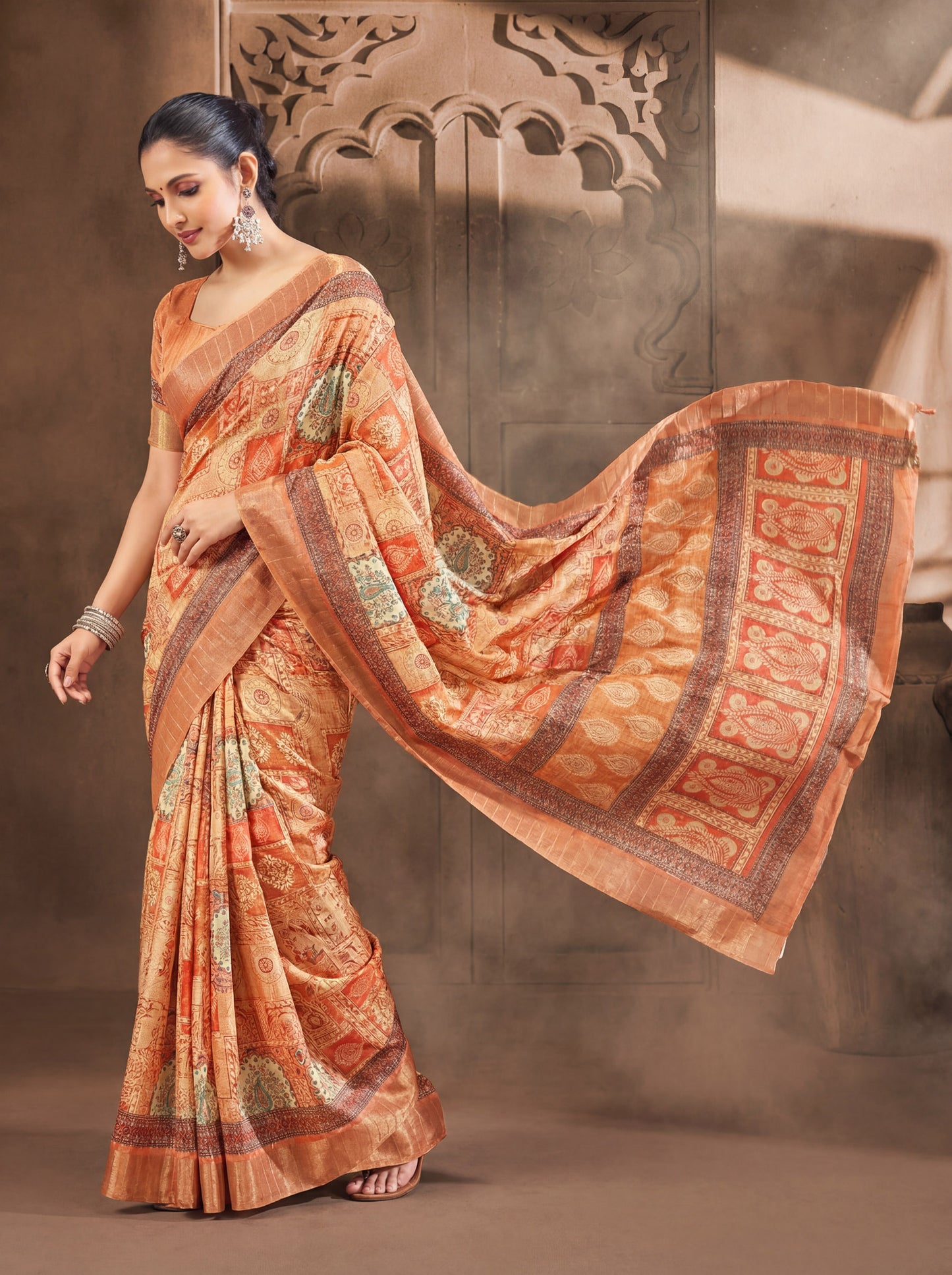 Devsena – Grey Silk Digital Print Saree