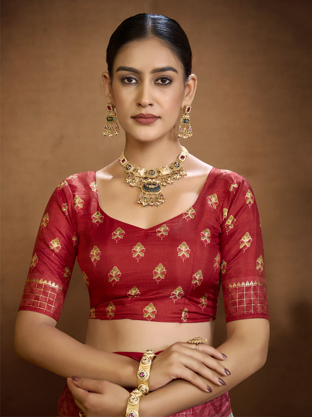 Sentosa - Sea Green Patola Silk Printed Saree with Figure Print