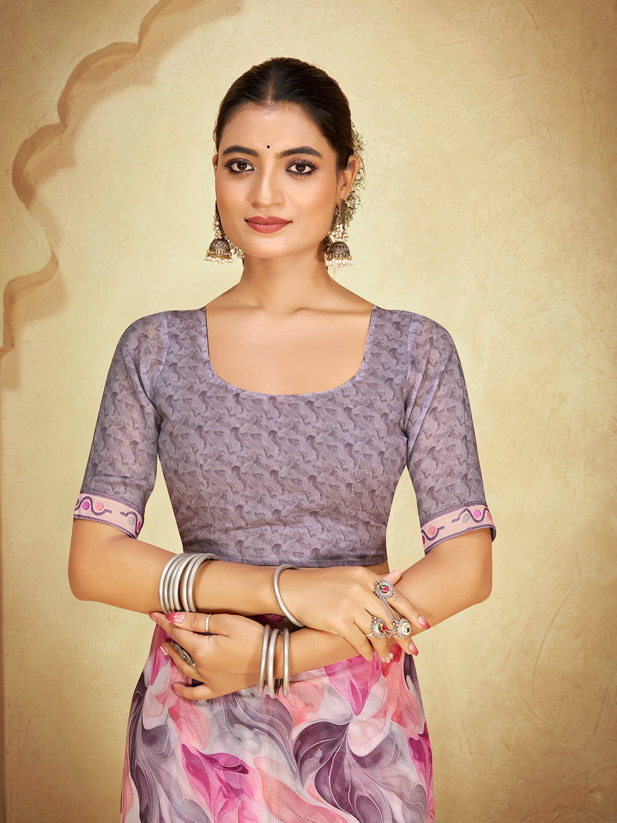 Sumedha - Multicolor Digital Printed Georgette Saree