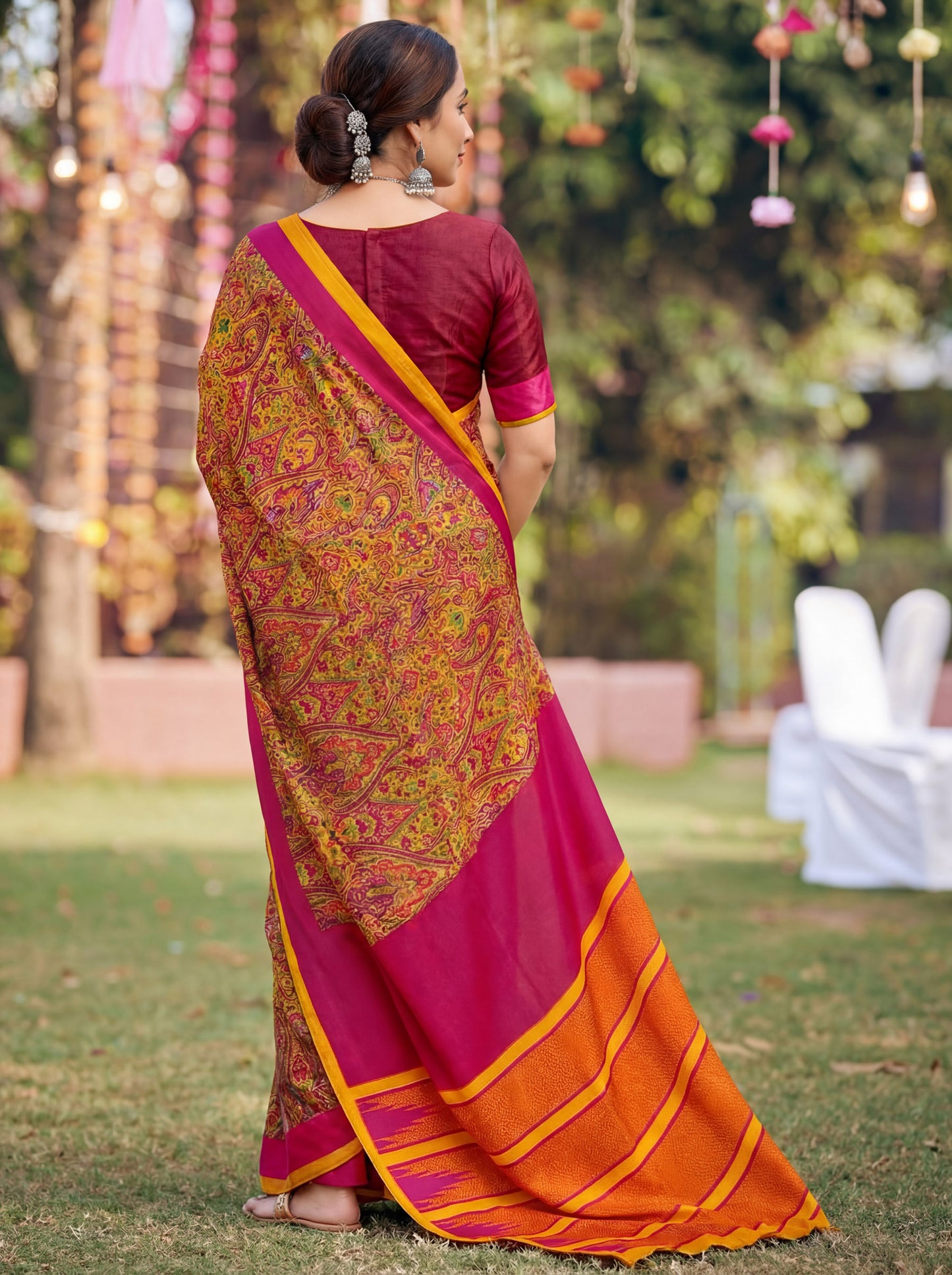 Rajkala - Multicolor Printed Crepe Silk Saree