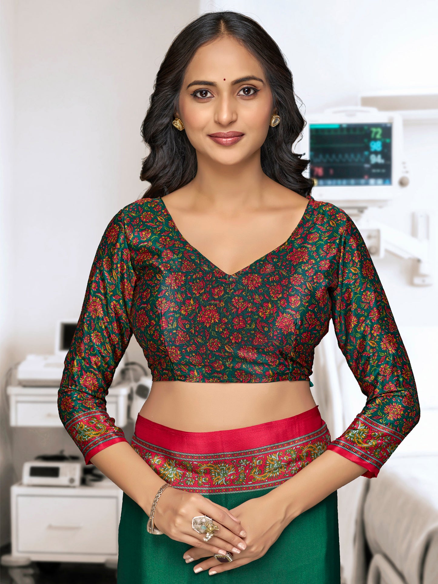 Chitrika - Green Printed Crepe Silk Saree